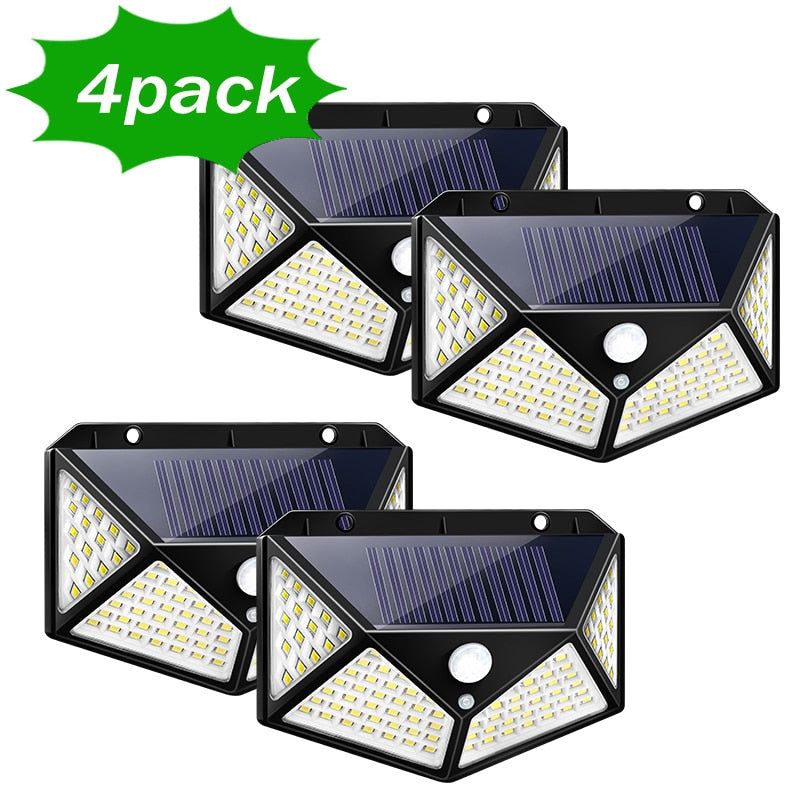 Solar powered, motion sensors lights, 100 LED beads, 1000 LUMENS