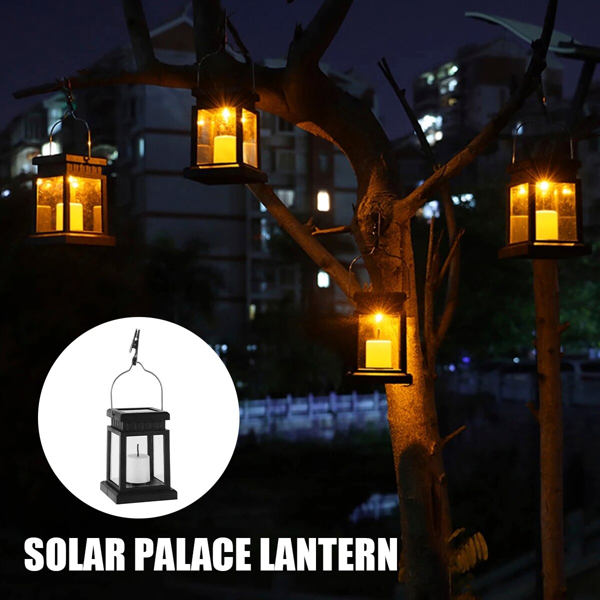 Garden Decor Outdoor Solar Lights Retro Palace Lantern Lights Hanging Candle Lamps Landscape Lighting Floor Lights Solar Lantern