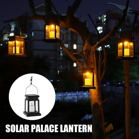 Garden Decors Outdoor Solar Lights Retro Palace Lantern Lights Hanging Candle Lamps Landscape Lighting Floor Lights Solar Lantern