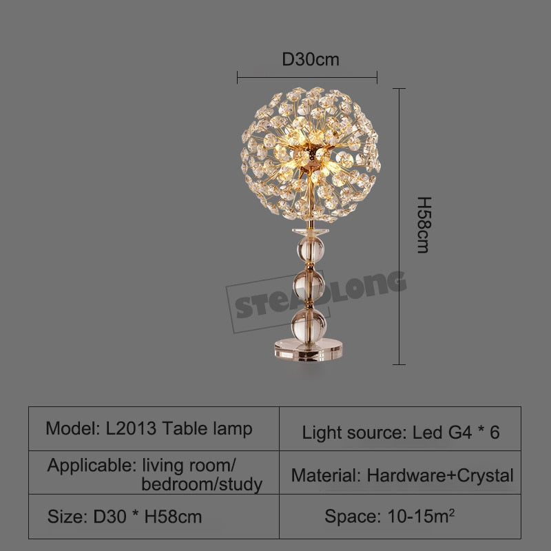 Morden LED Sun Flower Crystal Table Lamps Iron Creative Art Floor Lamp living Room Bedroom Study Bedside Lighting lustre Decor