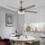 Black/Silver 48 Inch Modern LED Ceiling Fan Silent Motor with Remote Control