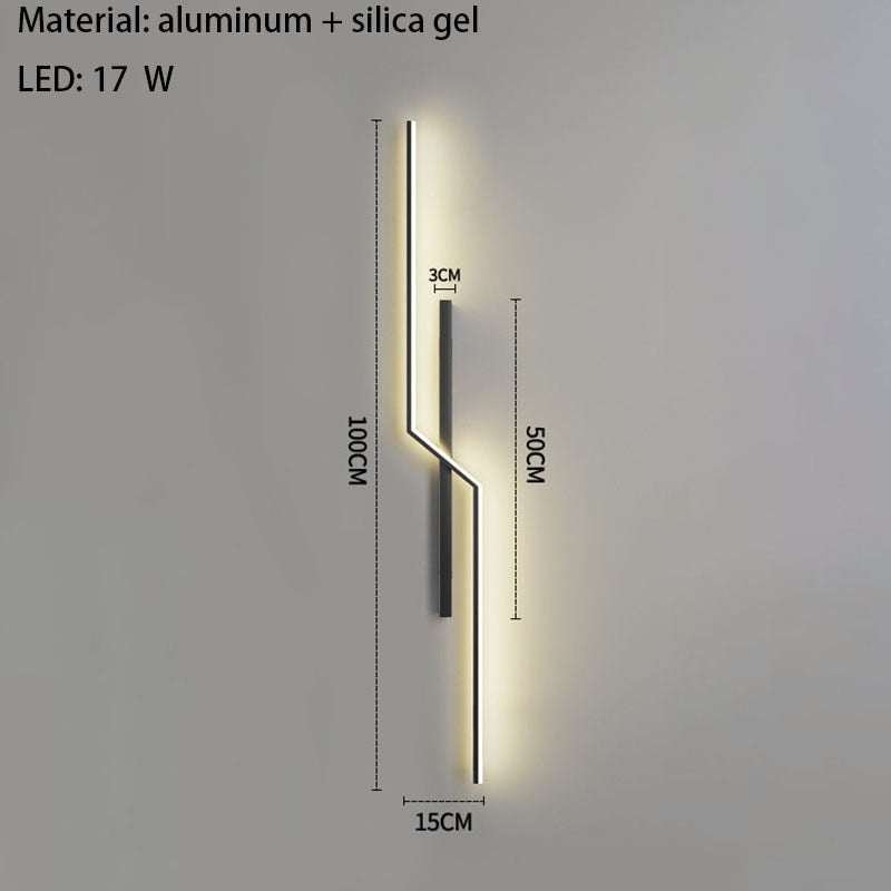 Minimalist LED Wall Lights Living Room Bedroom Lamp Art Decors Aluminum Line Novelty Sconce Drop Shipping