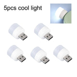 5pcs Mini USB Plug Lamp 5V Super Bright Eye Protection Book Light Computer Mobile Power Charging USB Small Round LED Night Light