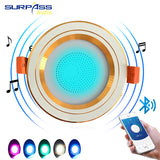 LED Smart Music Lamp Intelligent Background Music Light Ceiling Speakers With Adjused Lights Smart Bluetooth Downlight Speaker