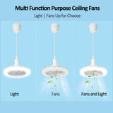 Ceiling Fan With Lights and Remote Control E27 Converter Base Dual-Purpose LED Fan Lamp Smart Silent Ceiling Fans For Bedroom
