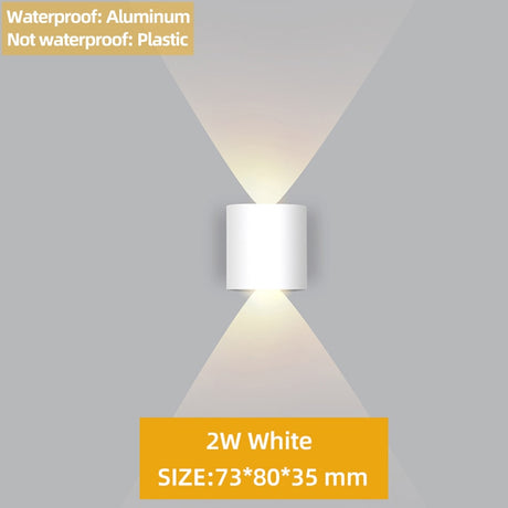 Up and Down LED Wall Lamp Waterproof IP65 Aluminum Interior Wall Light For Bedroom Living Room Corridor Indoor Outdoor Lighting