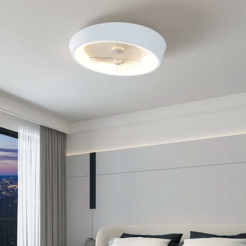Modern Bedroom Whiite Ceiling Fans Metal Ceiling Lights Nordic Minimalism Led Mounted Lamp Fixtures Home Decor Lustre Luminarias