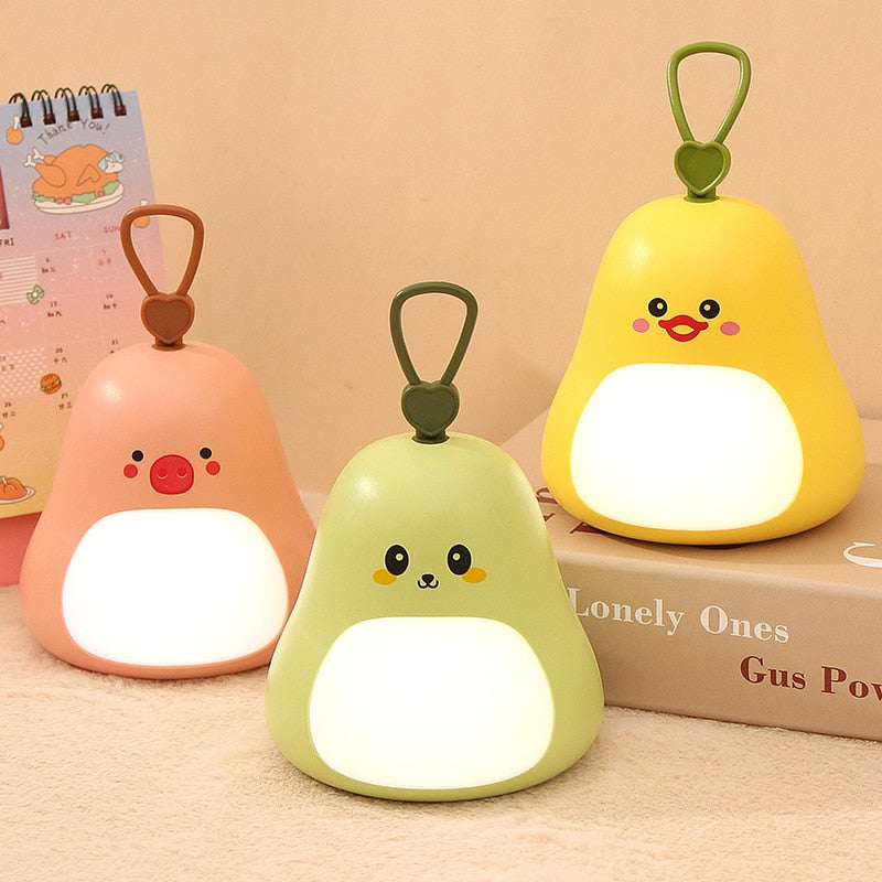 USB LED Night Light Portable Cute Animal Cartoon Night Lamp Gift for Baby Kids Girl Room Bedside Bedroom Living Room Decoration