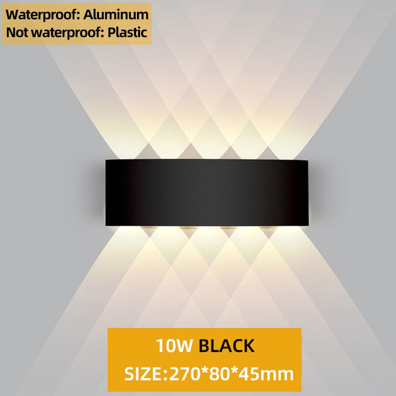 Up and Down LED Wall Lamp Waterproof IP65 Aluminum Interior Wall Light For Bedroom Living Room Corridor Indoor Outdoor Lighting