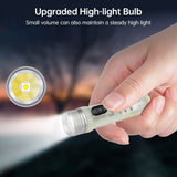 Mini Keychain LED Flashlight Portable Pocket Work Light USB Rechargeable Lamp Fluorescent Magnetic Warning Camping Flashlight