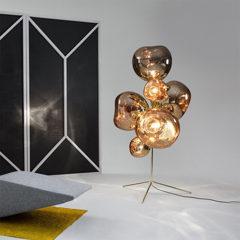 Home Decor Luxury LED Floor Lamp Modern Art Design Living Room Bedroom Sofa Corner Standing Light Globe Lava Floor Lighting