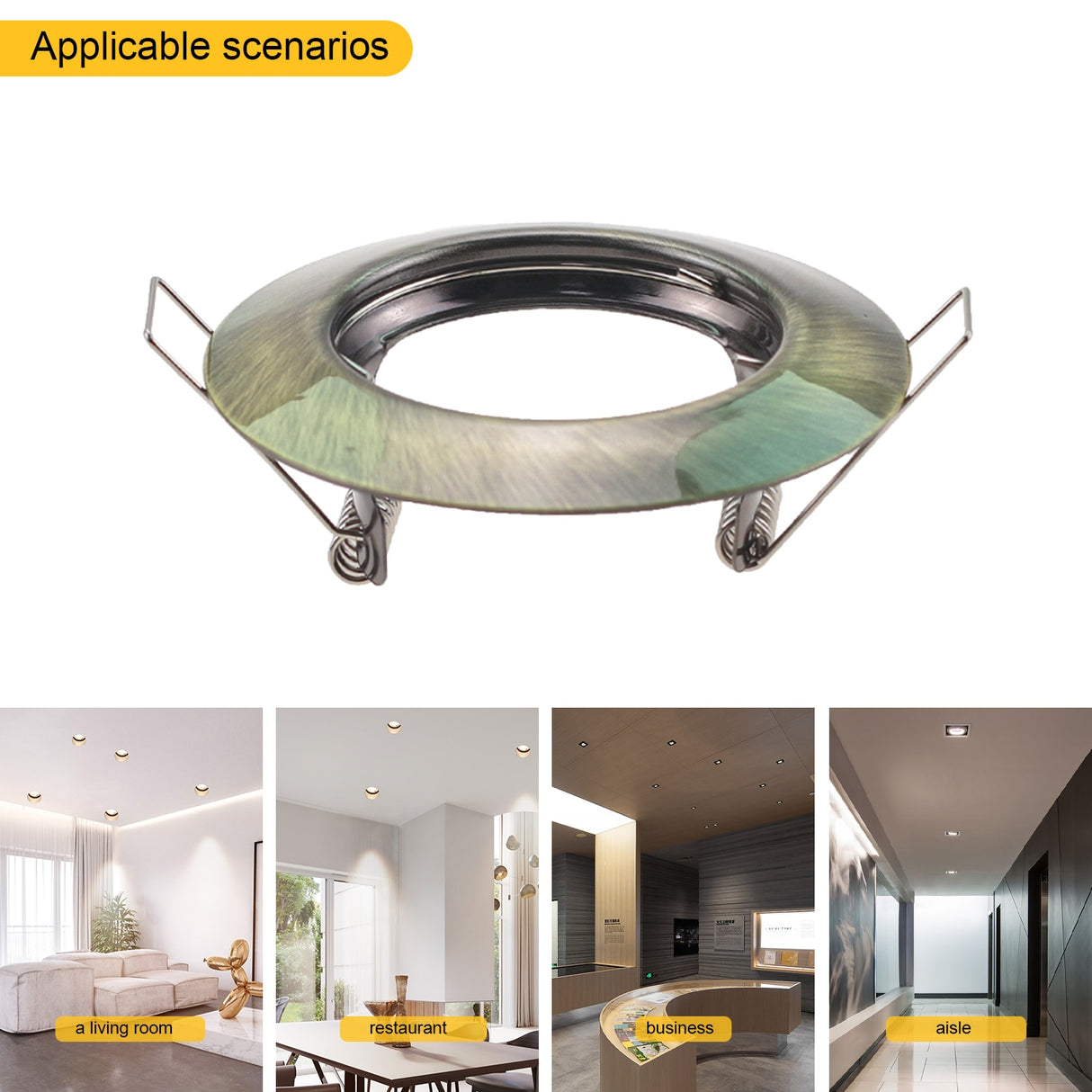 Round Metal Recessed LED Ceiling Downlight Frame Bracket MR16 GU10 Fitting  HousingFixture for  Spot Light