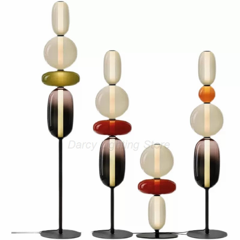 Nordic Colorful Glass Floor Lamp Living Room Decoration Led Floor Light Table Lamp Bedroom Standing Lamp Study Room Decor
