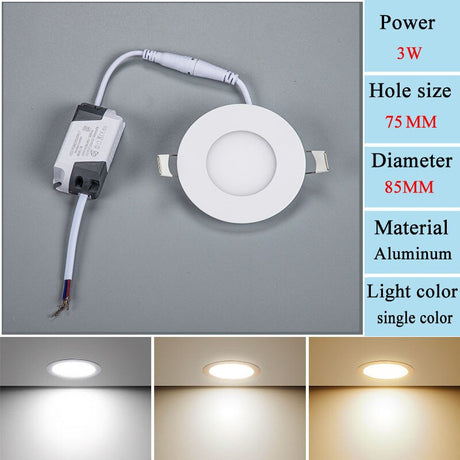  Embedded LED Panel Light Concealed Ceiling Light 3W6W12W15W18W Household Downlight Flat Light Commercial Ceiling Light