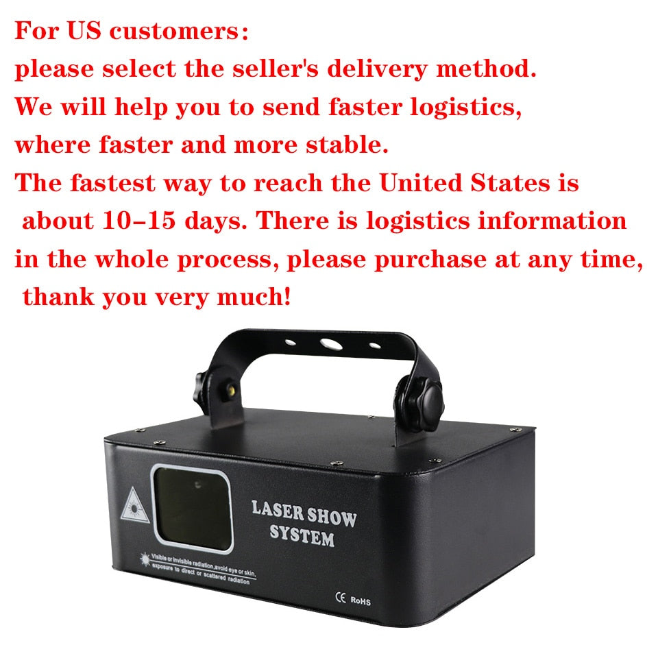 NEW 500mw RGB Laser Beam Line Scanner Projector DJ Disco Stage Lighting Effect Dance Party Wedding Holiday Bar Club DMX Lights