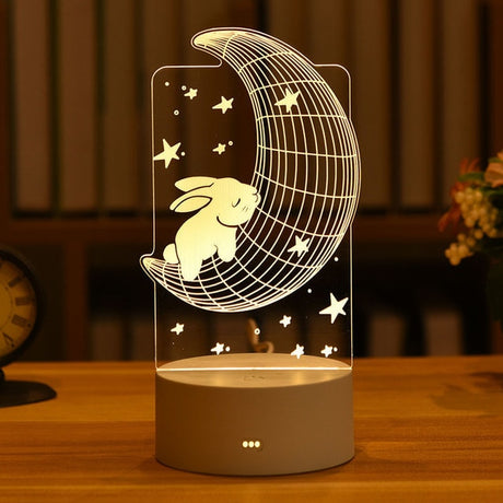 Romantic Love 3D Acrylic Led Lamp for Home Children's Night Light Table Lamp Birthday Party Decors Valentine's Day Bedside Lamp