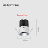 Led Spots Light Recessed Round Spotlights COB Mini Small Ceiling Lamp Adjustable Angle Narrow Border Foco Opening 55mm Lighting