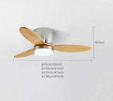 35Inch Design Fan Modern Floor Wood Dc Ceiling Fan Lamp With Remote Control Indoor Solid Wood LED light Fans For Home Ventilation