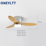 35Inch Design Fan Modern Floor Wood Dc Ceiling Fan Lamp With Remote Control Indoor Solid Wood LED light Fans For Home Ventilador