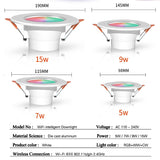8pcs ZigBee Smart Ceiling Lights RGB Tuya WiFi Bluetooth LED Downlights Recessed Spotlight Alexa Lamps Control Alexa Google Home