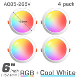 Bluetooth-Compatible Colorful Spot LED Ceiling Lamp Recessed Round Light Smart Home Luminaire RGB Dimmable Downlight 110V 220V