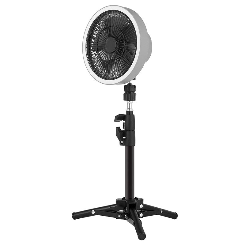 Upgrade 10000mAh Camping Fan With Retractable Tripod Portable Ceiling&amp;Floor Fan with Power Bank LED Lighting USB Electric Fan