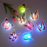 Hot Selling LED Colorful Changing Butterfly Glowing Wall Decals Night Light Lamp Home Decor DIY Fridge Magnets Party Desk Sticke