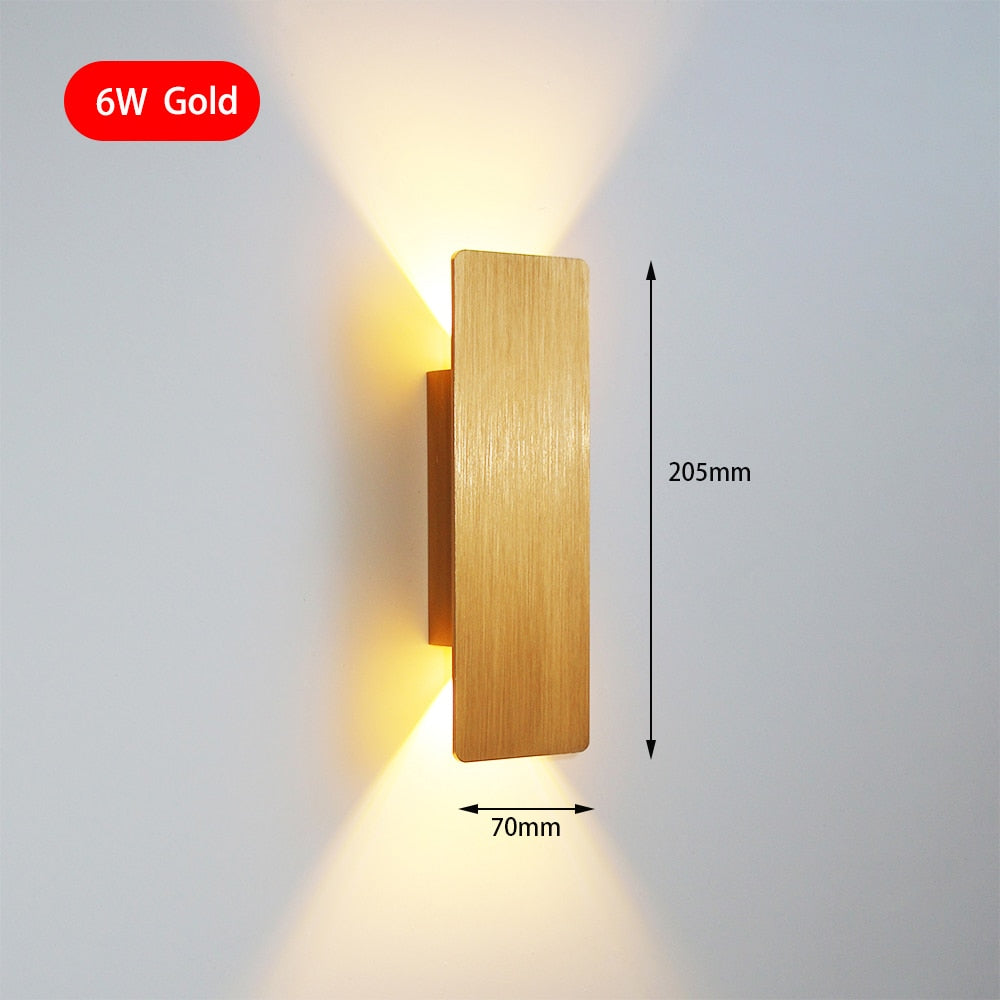 Modern Simple 6W LED Indoor Wall Lamp Bedroom Living Room Home Lighting Aisle Corridor Decoration Aluminum Wall Light AC85-265V