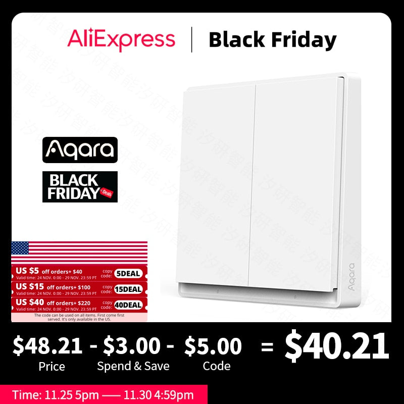 Aqara D1 Smart Switch Wireless Switch Single Fire Wire ZigBee Wireless Wall Switch Smart Home Light Control For Mihome App