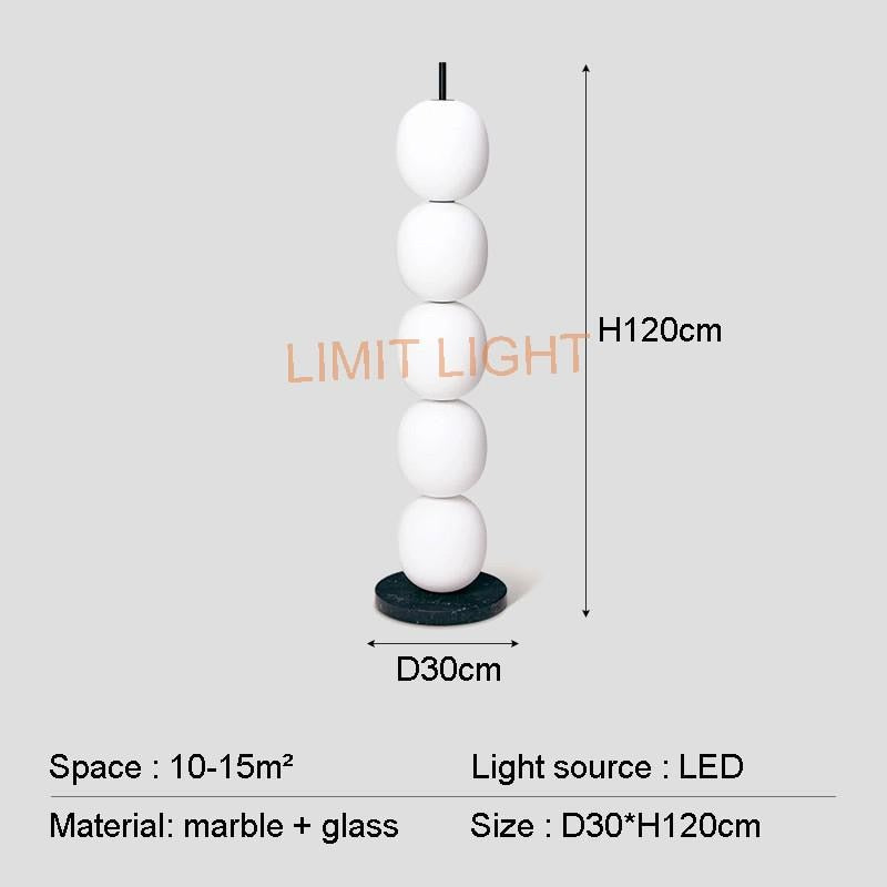 Nordic Gourd String Floor Lamp Modern Living Room Bedroom Study Famous Place White Glass Lampshade Designer Decor Floor Light