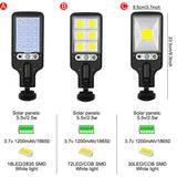 Super Bright Solar Street Lights Outdoor Solar Lamp With 3 Light Mode Motion Sensor Wall Lighting for Garden Patio Path Yard