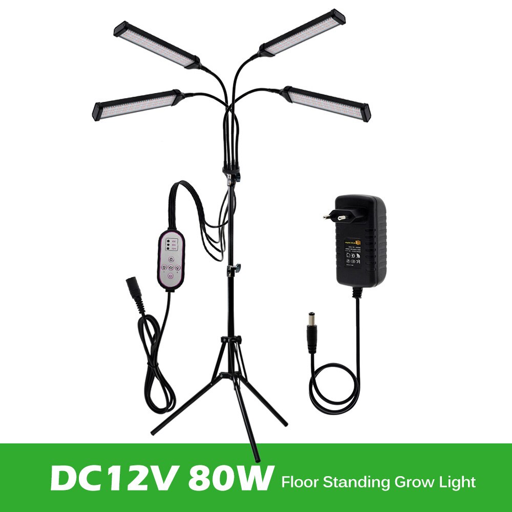 DC12V Full Spectrum LED Grow Light For Plants 20W 40W 60W 80W SMD2835 Dimmable Timing Phyto Lamp For Greenhouse Tent