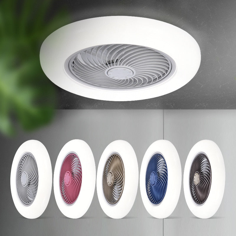 Intelligent Ceiling Fan with Light Remote Control Bedroom Decorative Ventilation Light 45cm Air Invisible Silent Ceiling Fan
