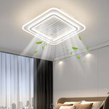 Modern Full Spectrum Bladeless Ceiling Fan Lamps Dimmable With Remote Control 6 Gears Indoor LED Lighting Bedroom Living Room