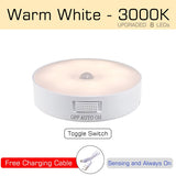 Motion Sensor Light USB Night Light Bedroom Decor Wireless LED Wall Lamp for Kitchen Stairs Hallway Cabinet Closet Wardrobe