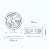 USB Charging Foldable Table Fan Wall Mounted Hanging Ceiling Fan with LED Light 4 Speed Adjustable For Home Room Air Cooler Fan