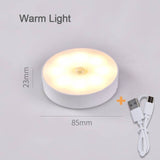 LED Motion Sensor Night Light Rechargeable Night Lamp Wireless Kitchen Bedroom Closet Light Wall-Mounted Body Induction Lamp