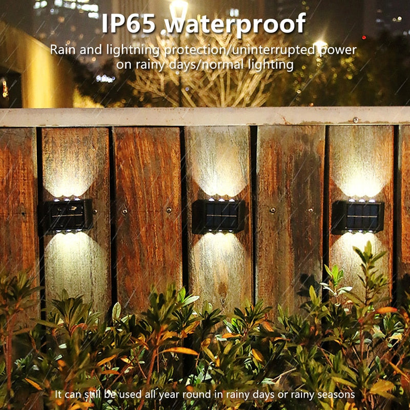 LED Solar Wall Lamp Outdoor Wall Light Ip65 Waterproof Garden Decoration Balcony Yard Street Decors Lamps Outside Sunlights