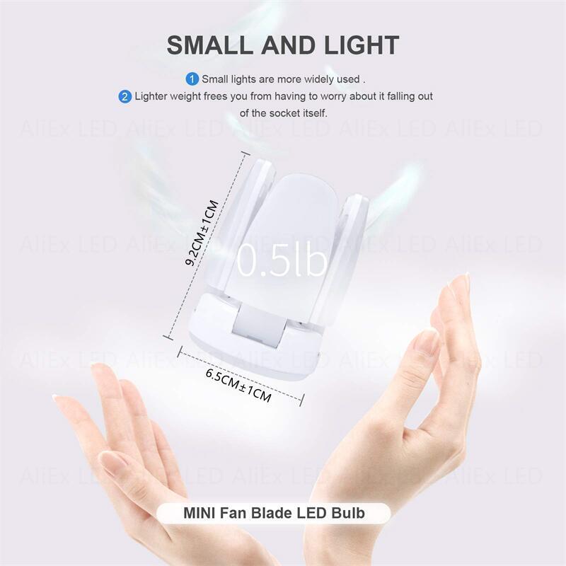 NEW E27 LED Bulb Fan Blade Timing Lamp AC85-265V 28W Foldable Led Light Bulb Lampada Night Light For Home Ceiling Light Lighting
