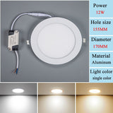  Embedded LED Panel Light Concealed Ceiling Light 3W6W12W15W18W Household Downlight Flat Light Commercial Ceiling Light