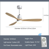 Classic Oirgal Wooden Ceiling fan Reversiable DC Motor Ceiling fan suitable for Winter and Summer Support 110V-220V