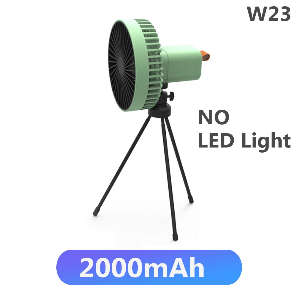 Multifunction Portable Electric Camping Fan Rechargeable Desktop Tripod Stand Cooling Ceiling Fan with LED Outdoor Dropshipping