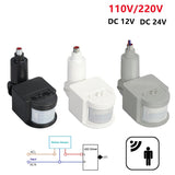 12V Motion Sensor 220V/110V PIR Movement Detector Automatic Infrared Wall Mount Timer Outdoor 24V LED Motion Sensor Light Switch