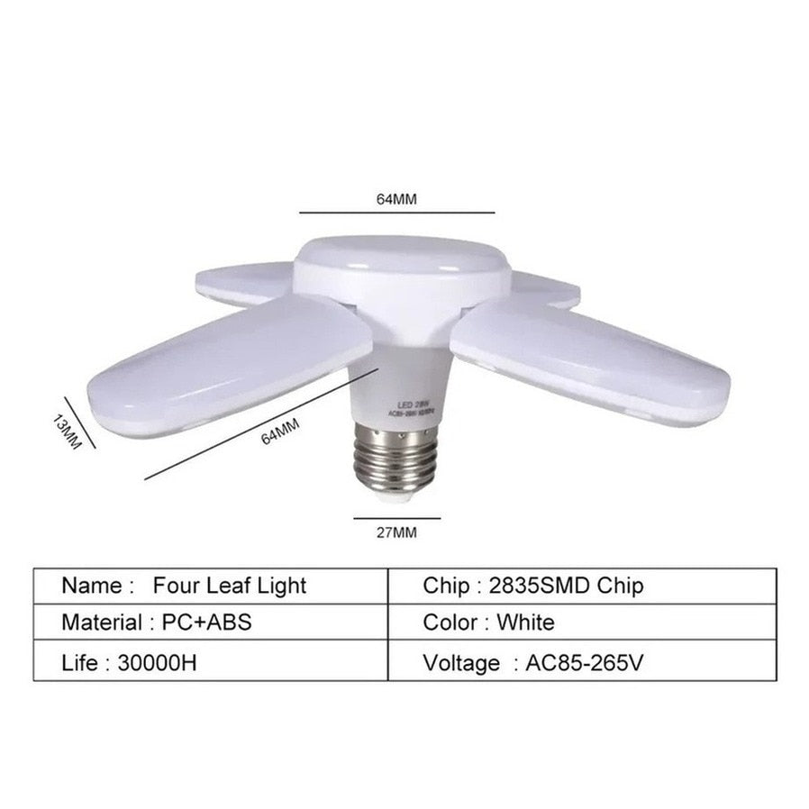 E27 LED AC85-265V Bulb Fan Blade Timing Lamp 28W Foldable Led Light Bulb Night Lights For Home Ceiling Light Lighting