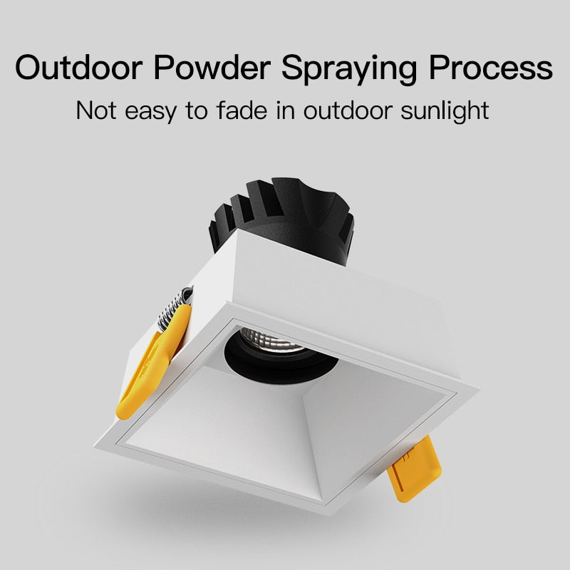  Led Recessed Ceiling Spotlight Square LED Downlight Aluminum Anti-glare Embedded Ceiling Lamps For Indoor Lighting 110V