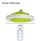 Ceiling Fan With Lights and Remote Control E27 Converter Base Dual-Purpose LED Fan Lamp Smart Silent Ceiling Fans For Bedroom