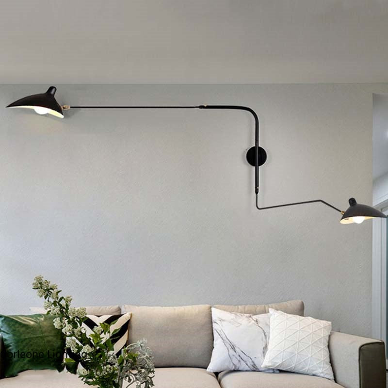 Nordic DaWn Spider Serge Mouille LED Wall Light Rotary Long Pole Wall Lamps for Living Room Bedroom Decor Sconce Light Fixtures