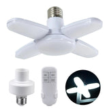 E27 LED Bulb Fan Blade Timing Lamp AC85-265V 28W Foldable Led Light Bulb Lampada For Home Ceiling Light With Remote Controller