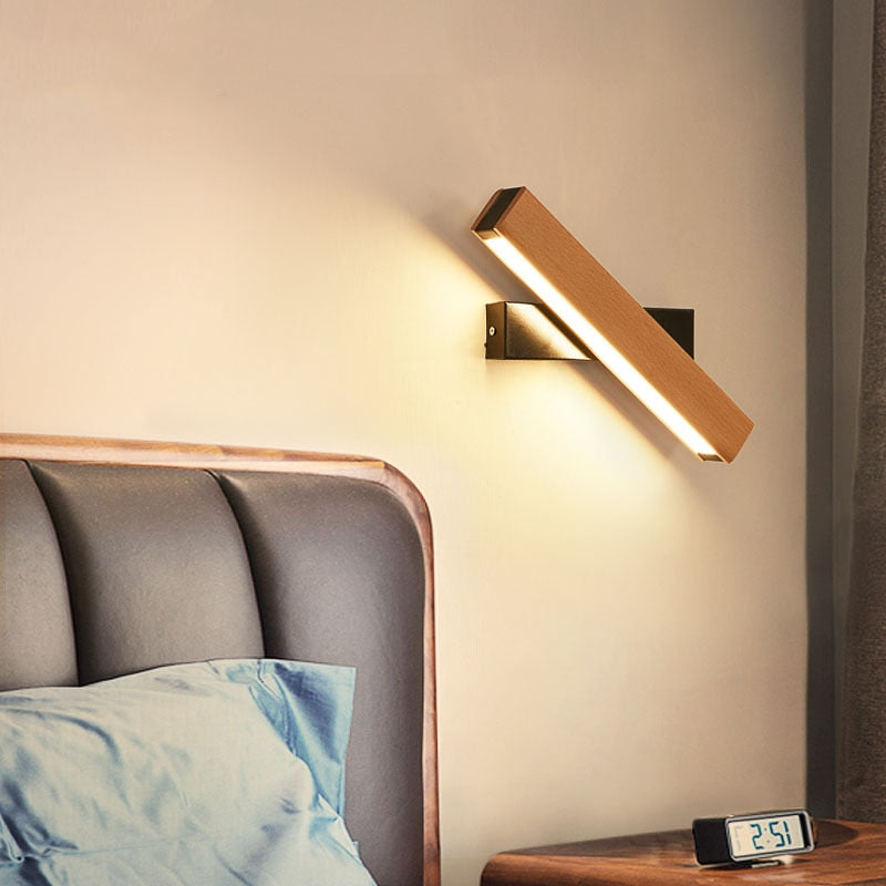 Nordic simple Wooden LED Wall Lamp Modern Adjustable Lighting bar restaurant Living room Porch Wall Lamps Corridor decor