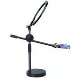 Overhead Tripod with Ring Light Table Tabletop Shooting Stand Tripods with Mobile Phone Holder Boom Arm for Nail Art Photography
